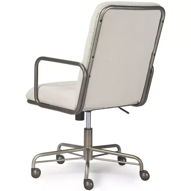Finch Franklin Sedia da Scrivania Moderna Crema/Bianco: Rivestita, Girevole, Altezza Regolabile, Struttura in Legno e Metallo