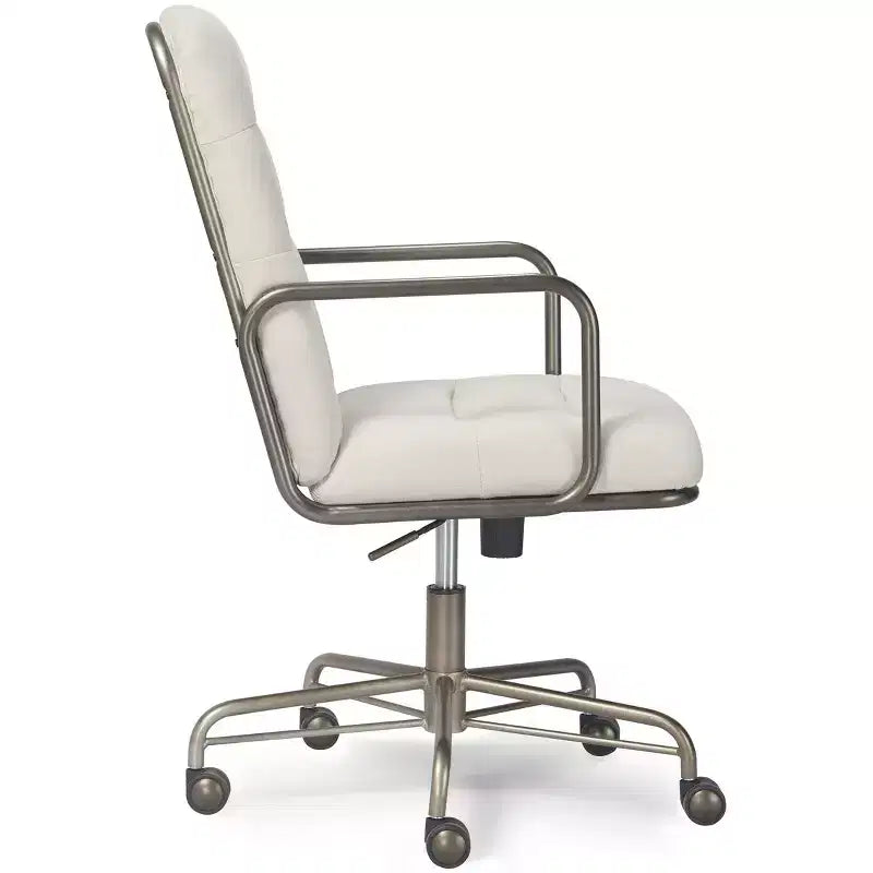 Finch Franklin Sedia da Scrivania Moderna Crema/Bianco: Rivestita, Girevole, Altezza Regolabile, Struttura in Legno e Metallo
