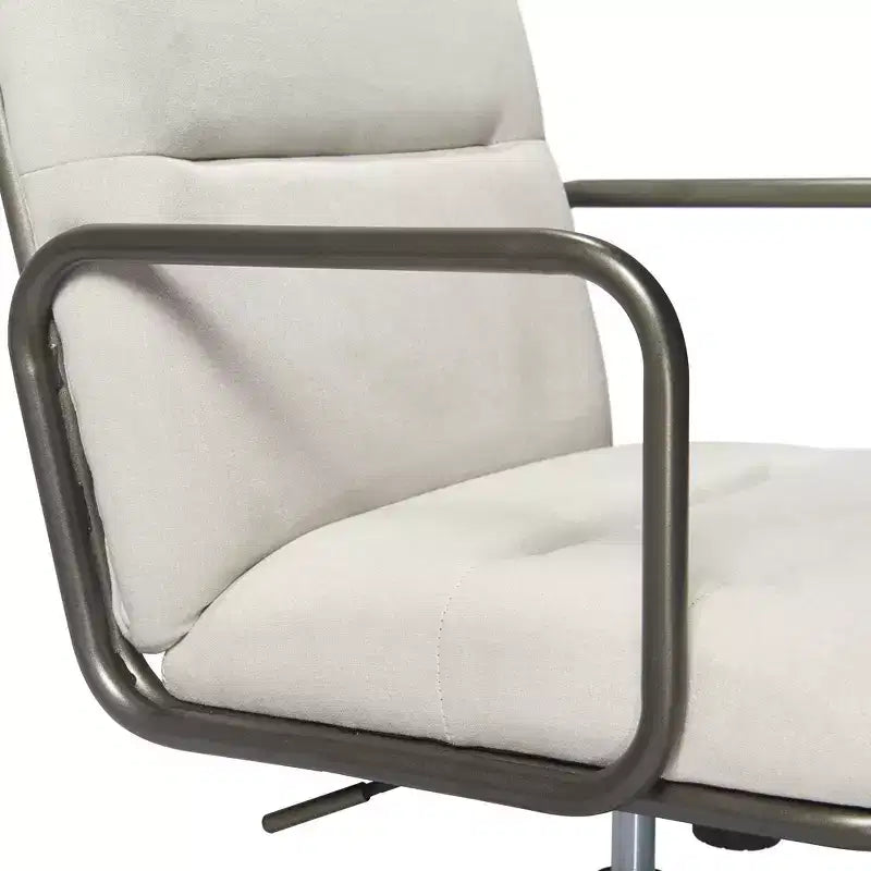 Finch Franklin Sedia da Scrivania Moderna Crema/Bianco: Rivestita, Girevole, Altezza Regolabile, Struttura in Legno e Metallo