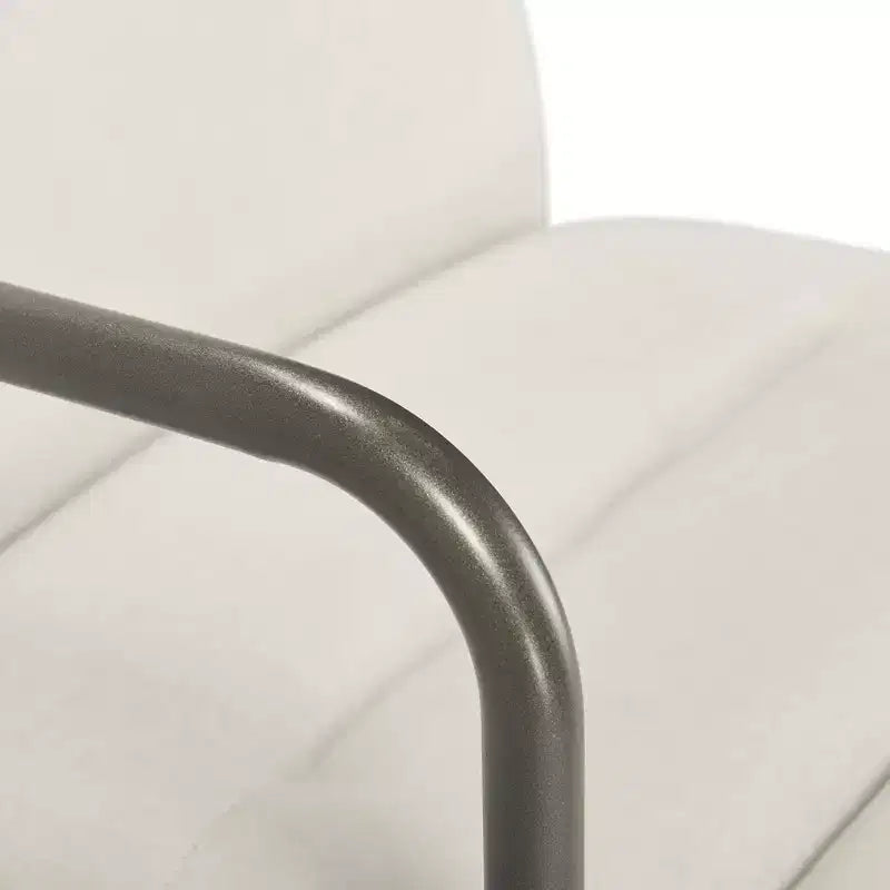 Finch Franklin Sedia da Scrivania Moderna Crema/Bianco: Rivestita, Girevole, Altezza Regolabile, Struttura in Legno e Metallo