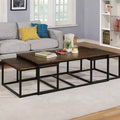 54" Acacia Wood Coffee Table with 2 Nesting Tables - Antiqued Mocha