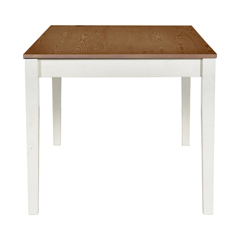 Set da pranzo di 6 pezzi in legno con 4 sedie e panca, tavolo con cassetto