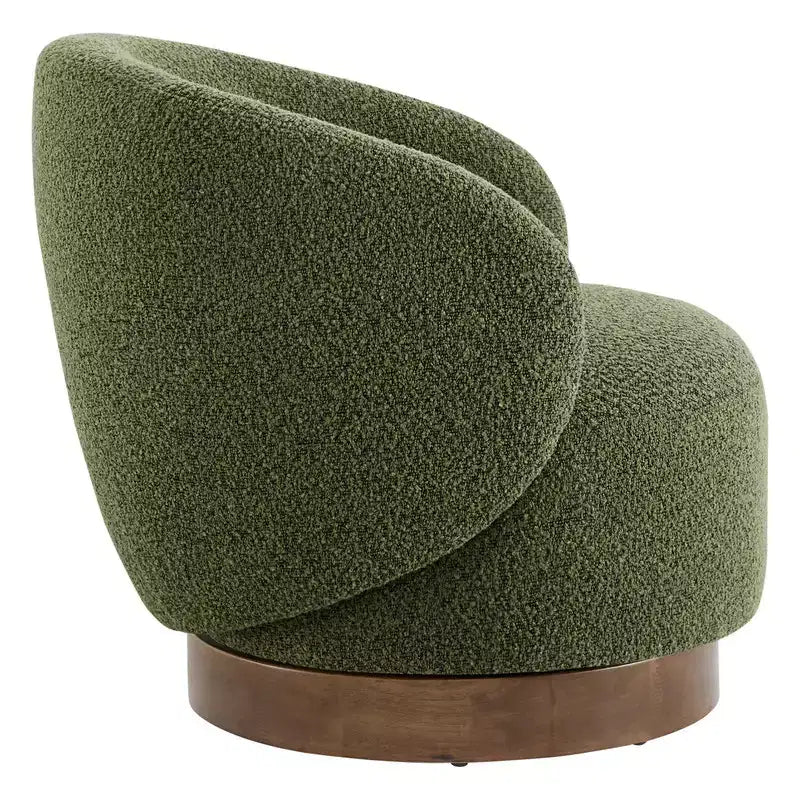 Poltrona a botte girevole imbottita Spruce&Spring con base in legno