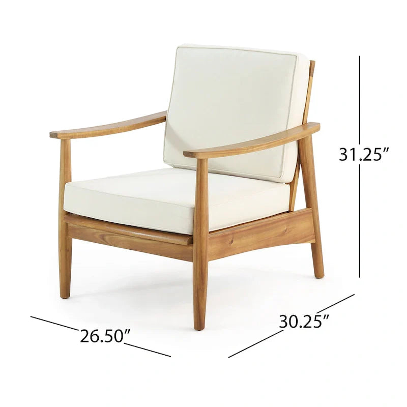 Salotto da esterno a 4 posti in legno di acacia Willowbrook di Christopher Knight Home