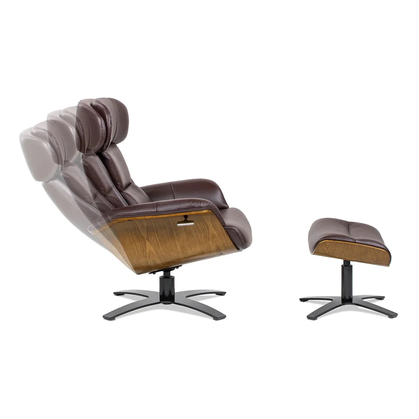 Jovan 31.5 Poltrona reclinabile in vera pelle con pouf