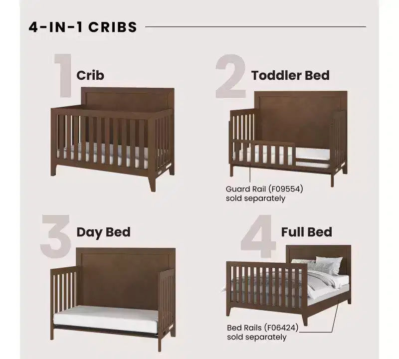Set asilo nido Child Craft Kieran: culla, cassettiera doppia e comò, 3 pezzi, include culla convertibile 4-in-1, cassettiera e comò