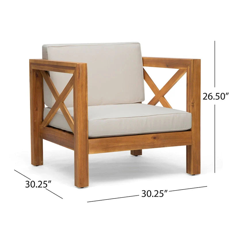 Set da conversazione Brava Outdoor a 6 pezzi in legno di acacia di Christopher Knight Home
