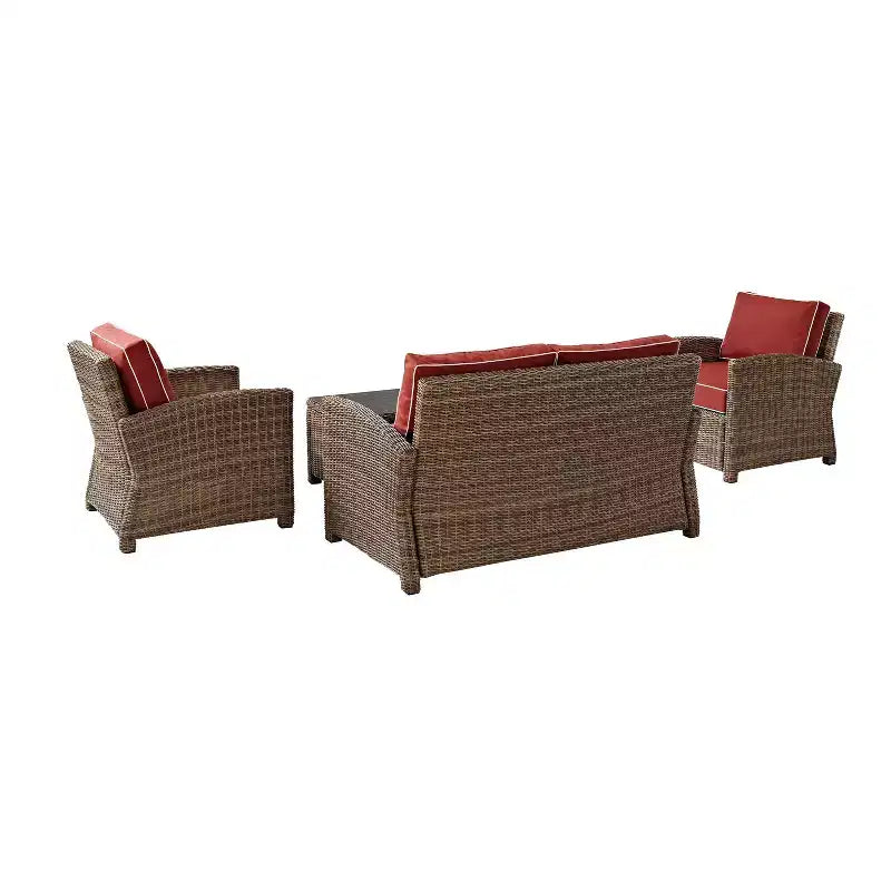 Set conversazione da esterno in vimini Bradenton 4 pezzi - Crosley
