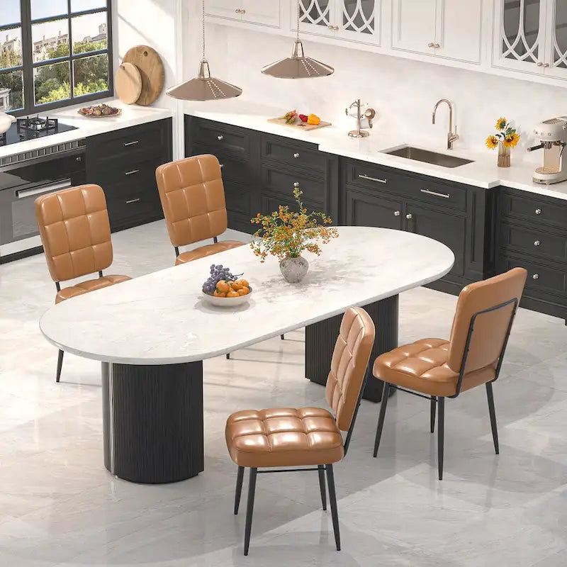 Sedie da Pranzo Moderne Set da 2/4/6/8, Sedie da Cucina Imbottite con Cuscino Spesso per Sala da Pranzo
