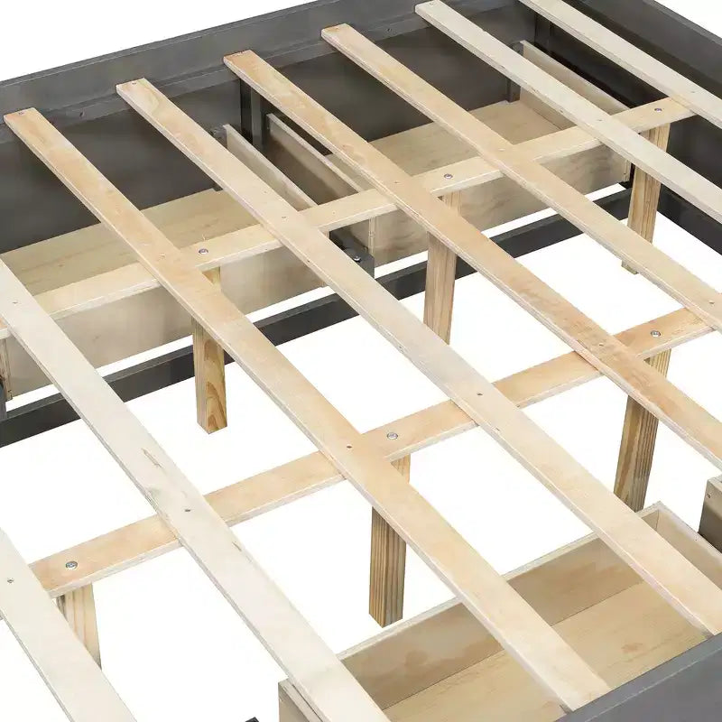 Struttura letto a piattaforma Whisen Queen con 4 cassetti e contenitore nella pediera