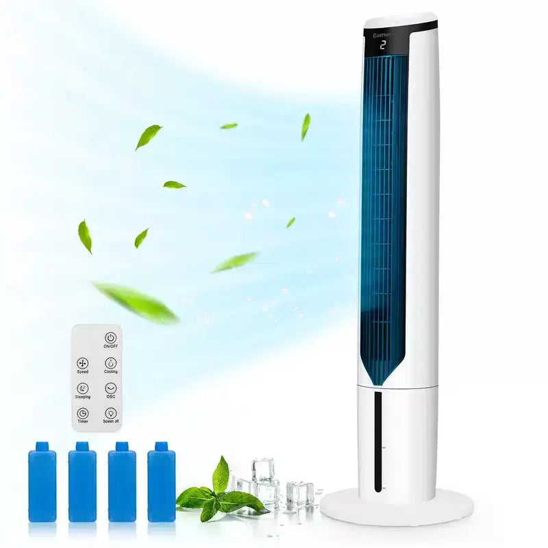 Costway Raffrescatore Evaporativo 3-in-1 Ventilatore a Torre Portatile da 41'' Umidificatore