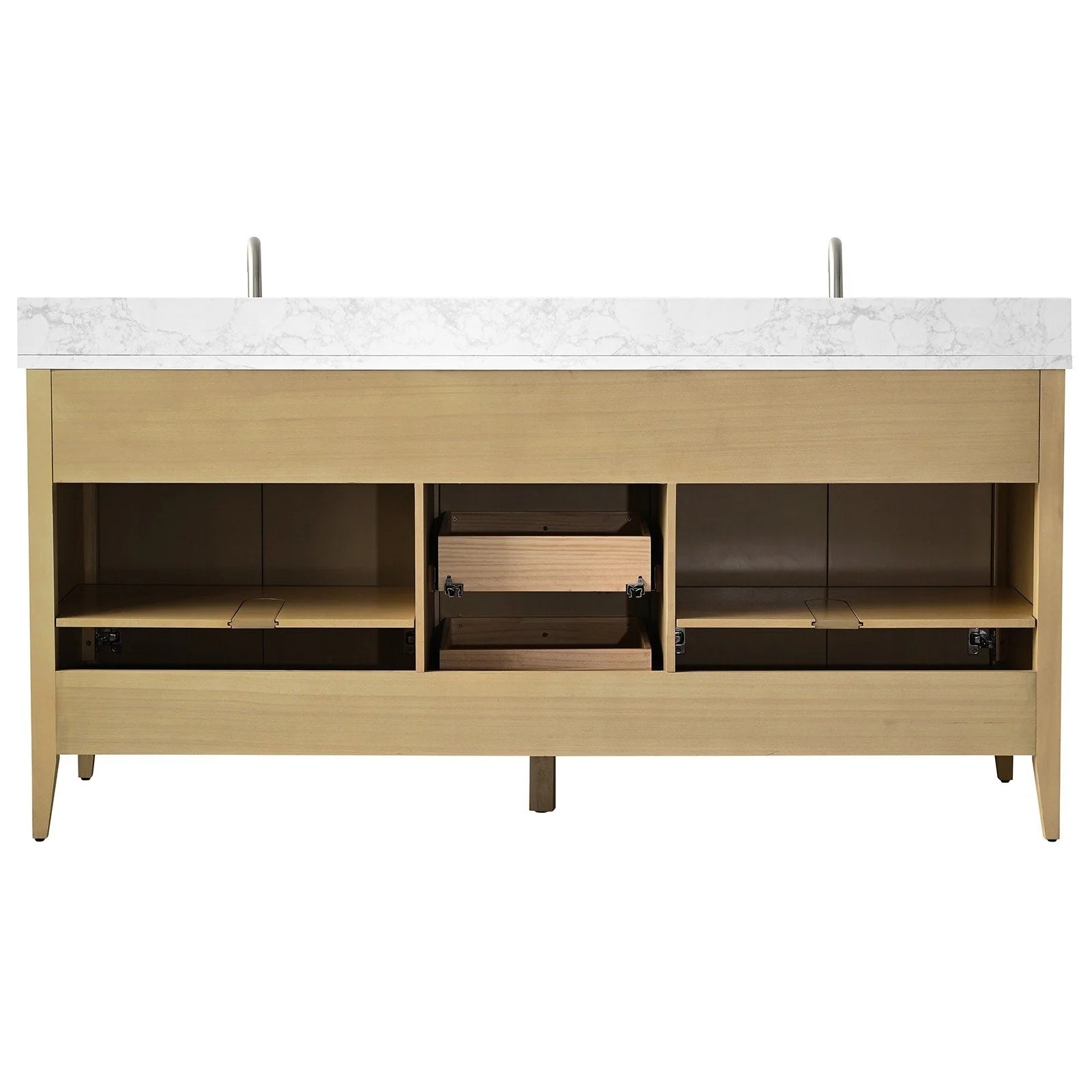 Mobile lavabo doppio Vanity Art 72 per bagno con piano in marmo composito