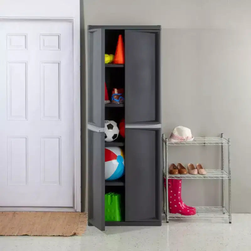Sterilite Set da 2 organizer a 4 ripiani regolabili per garage, grigio