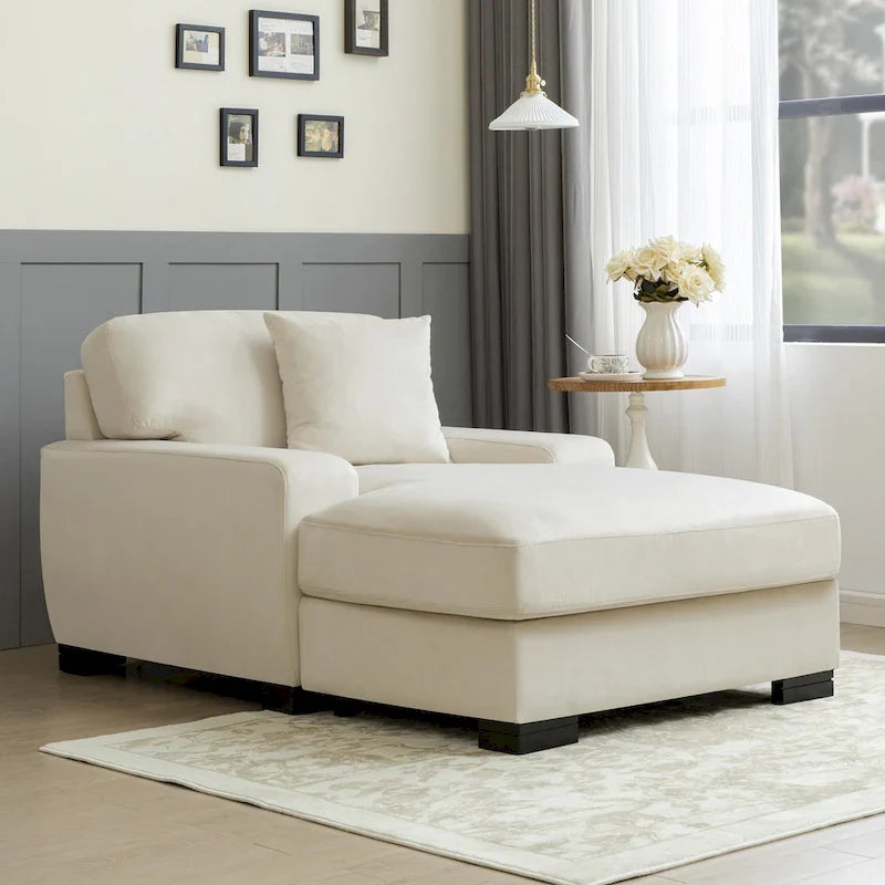 Divano letto chaise longue oversize moderno metà secolo con cuscino