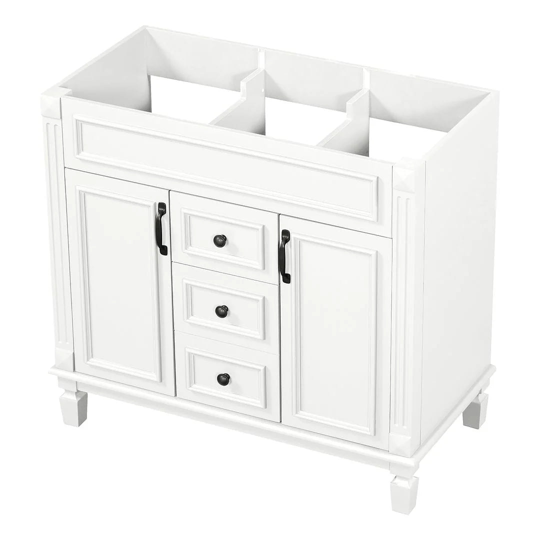 Mobile Bagno Moderno da 90cm con Lavabo Integrato e Specchiera, 2 Ante e 2 Cassetti