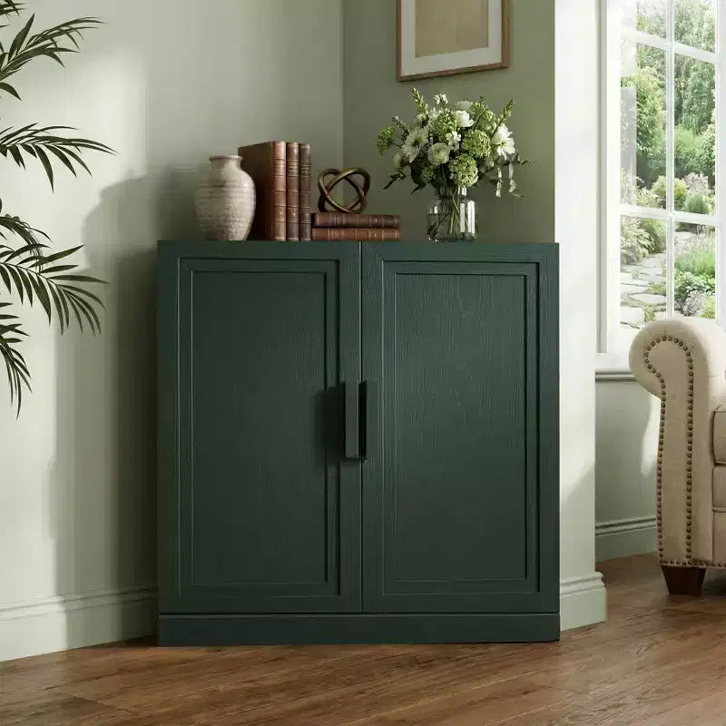 Mobile ad Angolo Dovelina con Ripiani Regolabili Credenza Buffet Vetrinetta Vino Mobile da Cucina e Sala da Pranzo con Ante in Legno - 31H x 31W, 36H x 31W
