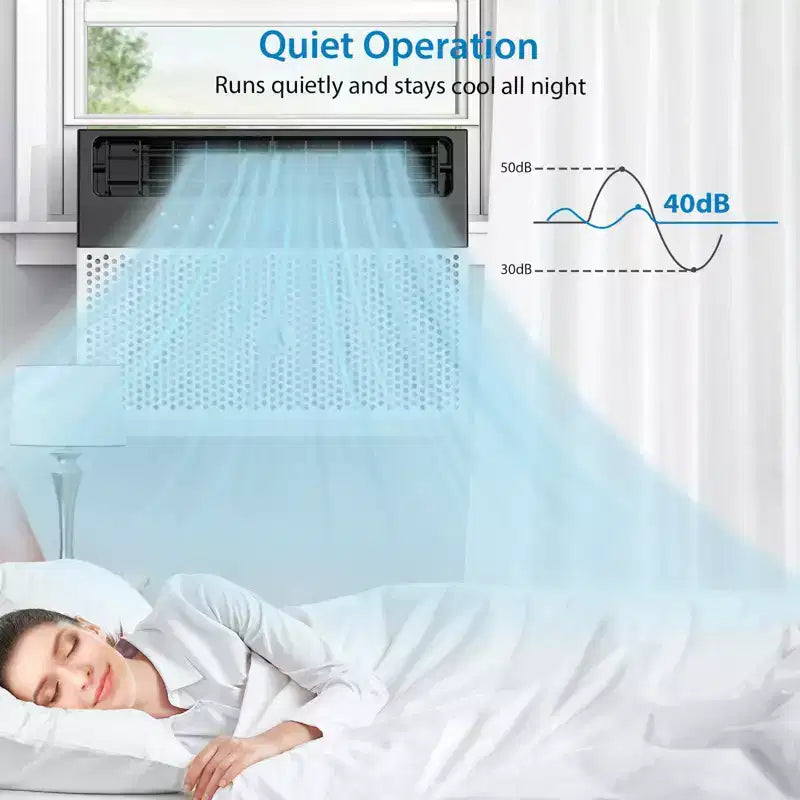 Condizionatore da Finestra Intelligente Acekool 6.000 BTU, Climatizzatore da Stanza Wi-Fi con Telecomando, Raffreddamento Silenzioso per Ambienti Fino a 23 Mq