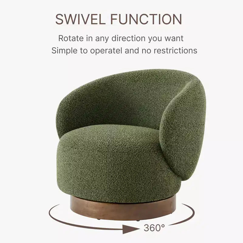 Poltrona a botte girevole imbottita Spruce&Spring con base in legno