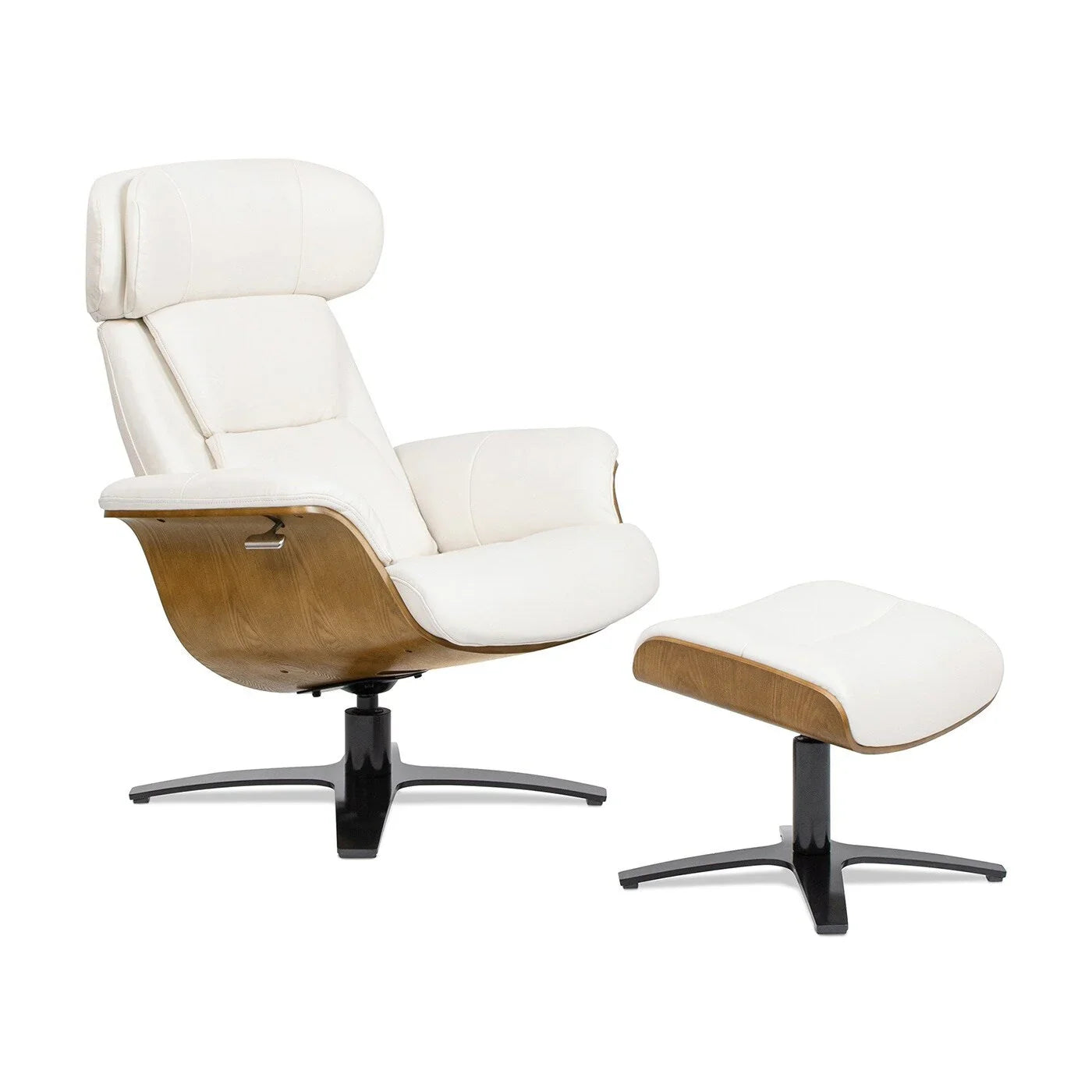 Jovan 31.5 Poltrona reclinabile in vera pelle con pouf
