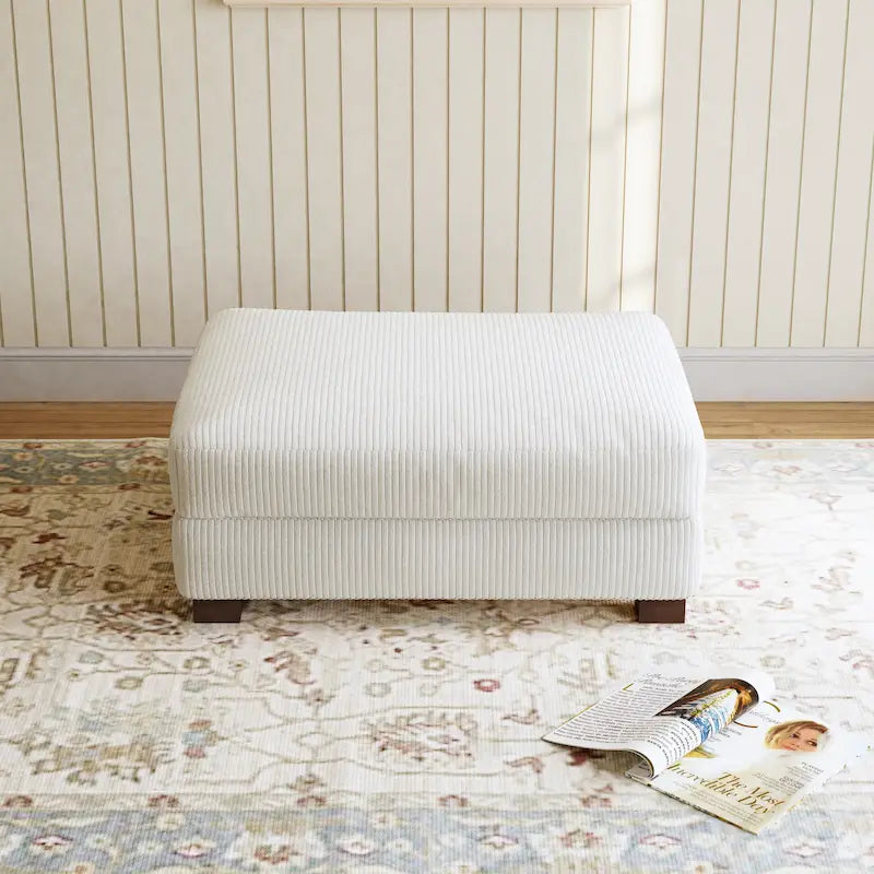 Pouf poggiapiedi oversize in velluto a coste moderno