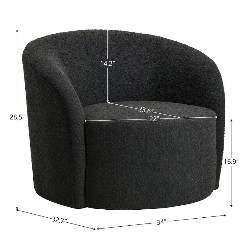Poltrona girevole a barilotto imbottita KINWELL da 34 pollici (Set di 2)