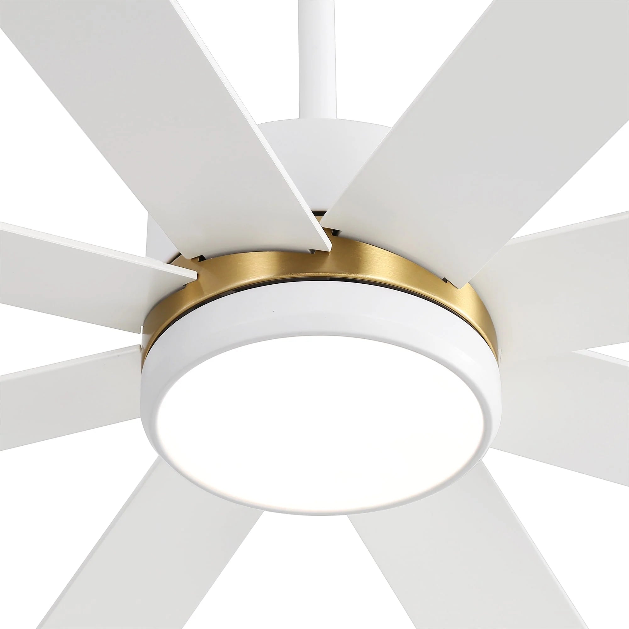Ventilatore da soffitto nero da 65 pollici a 8 pale con luce LED e telecomando