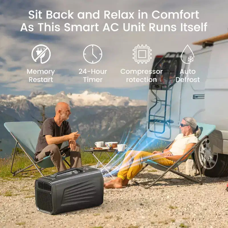 Condizionatore portatile Waykar 3-in-1 da 5000 BTU con deumidificatore e telecomando per tenda, campeggio e camper