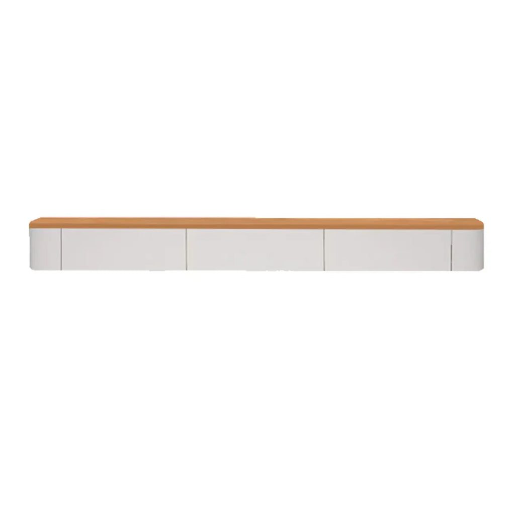 Mobile TV galleggiante contemporaneo in legno bianco con cassetti