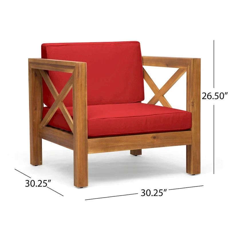Set da conversazione Brava Outdoor a 6 pezzi in legno di acacia di Christopher Knight Home