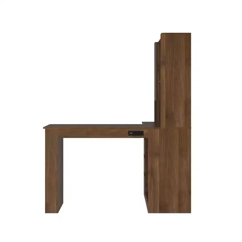 Scrivania ad angolo a L da 46 pollici con libreria e cassetti