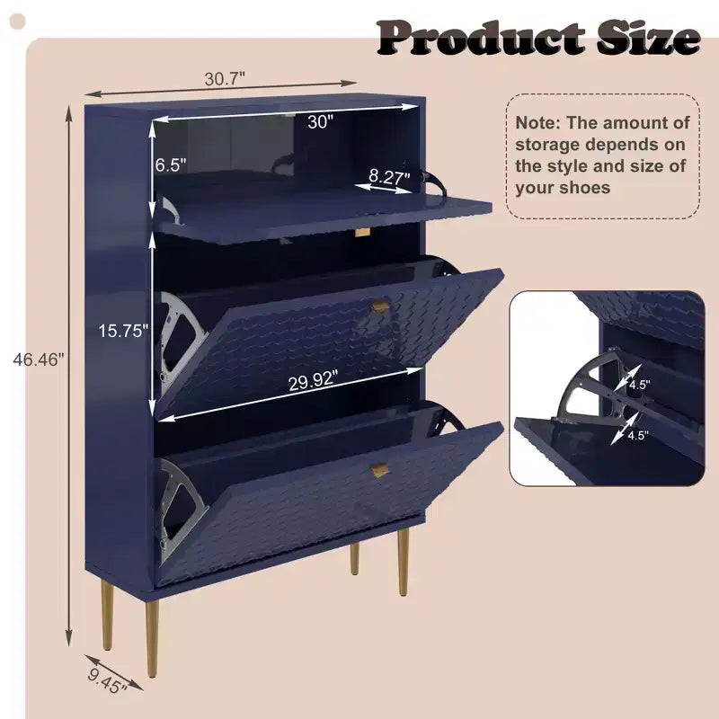 CLIHOME Scarpiera da Ingresso con 24 Paia, Organizzatore per Scarpe con Cassetti a Ribalta, Scaffale Armadio Porta Scarpe