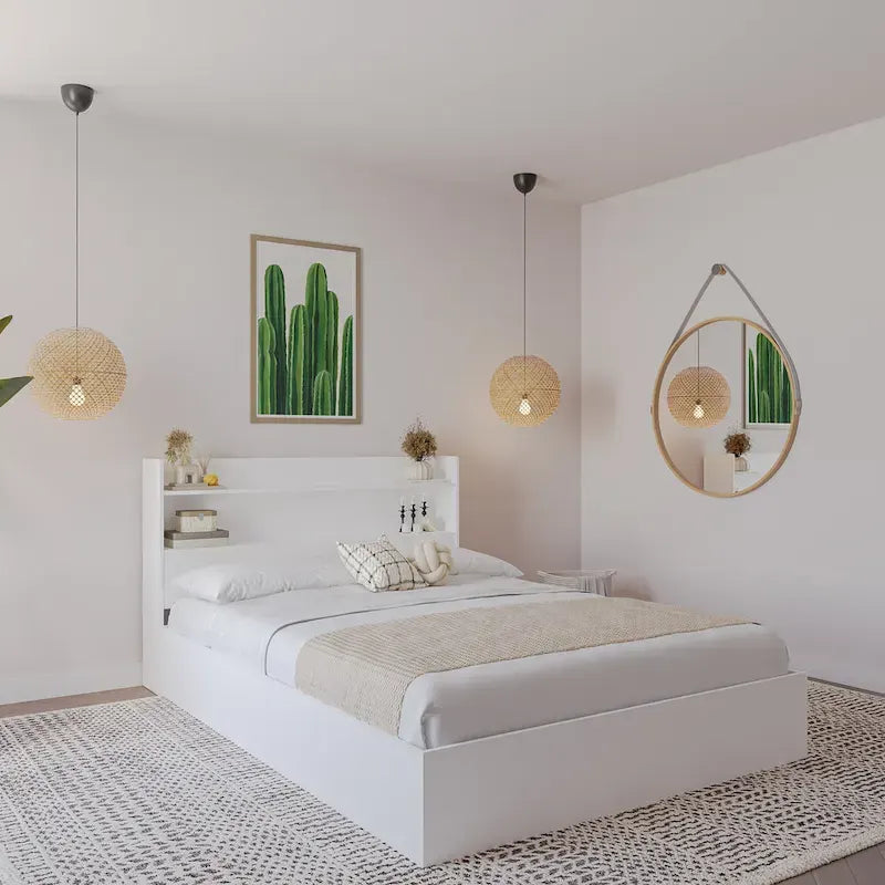 Letto a piattaforma Hunter con testiera