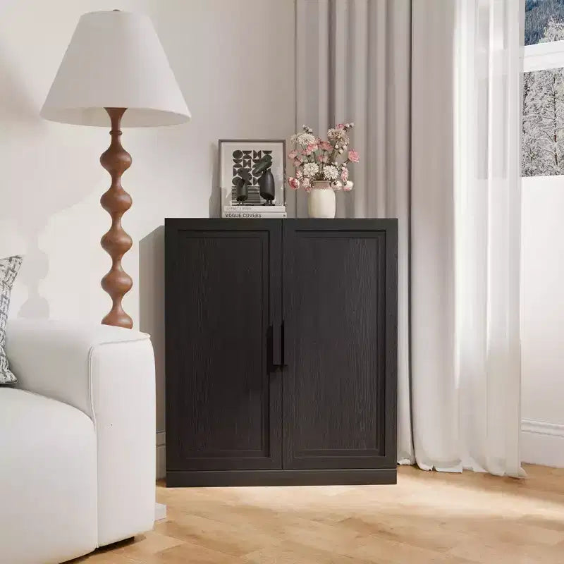 Mobile ad Angolo Dovelina con Ripiani Regolabili Credenza Buffet Vetrinetta Vino Mobile da Cucina e Sala da Pranzo con Ante in Legno - 31H x 31W, 36H x 31W