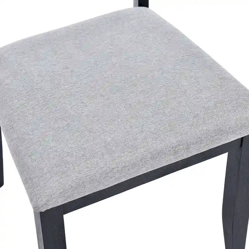 Sedie da pranzo in legno con schienale a doghe, set da 4