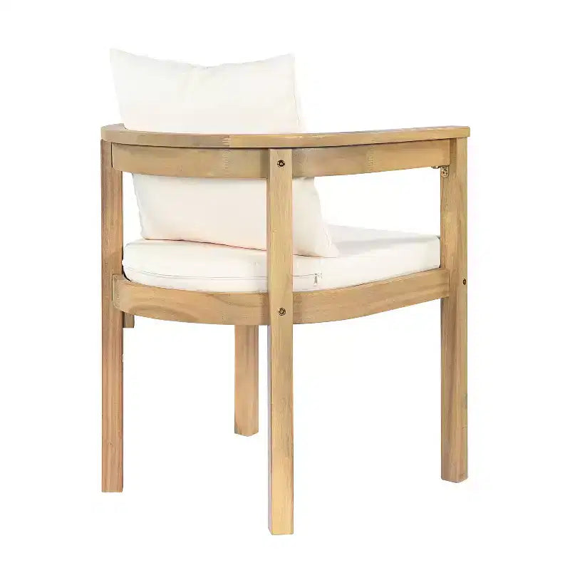 Christopher Knight Home Irene Set da pranzo da esterno rustico a 9 pezzi in legno di acacia con sedie con schienale curvo e cuscini
