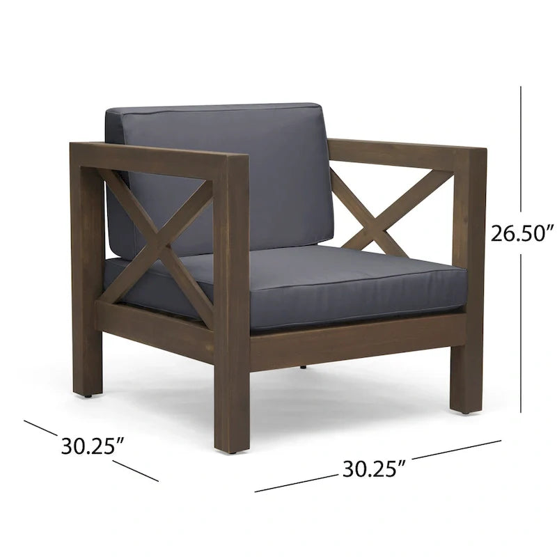 Set da conversazione Brava Outdoor a 6 pezzi in legno di acacia di Christopher Knight Home