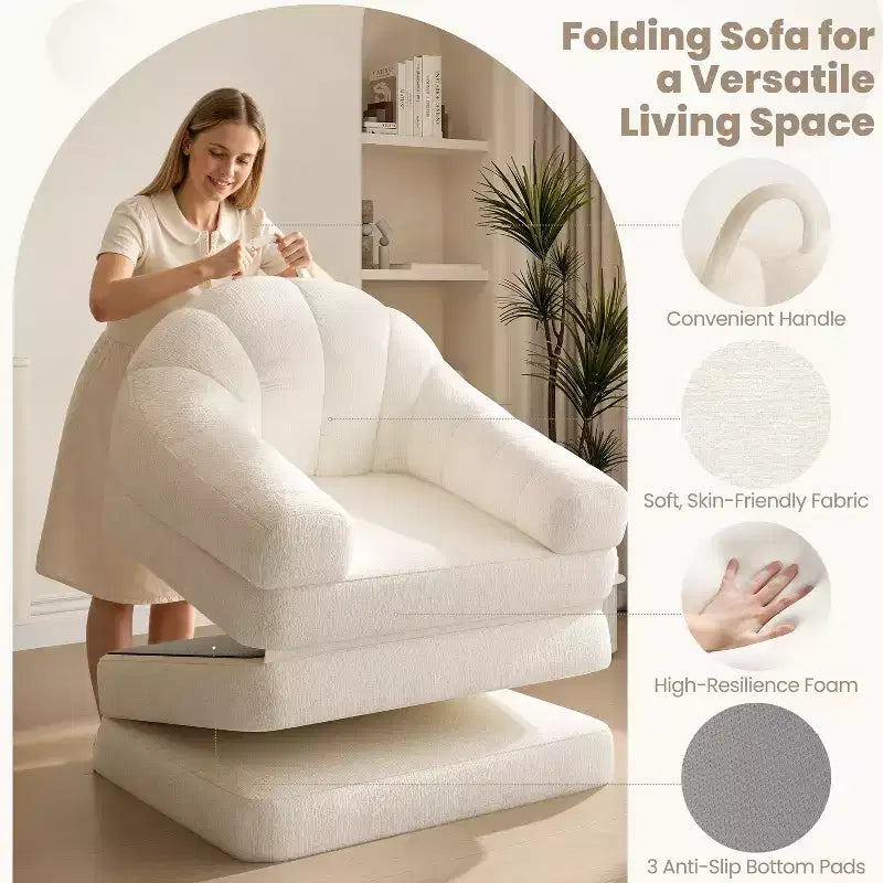 Yaheetech Divano Letto Pieghevole 2-in-1 Poltrona Letto Pieghevole per Soggiorno, Camera da Letto