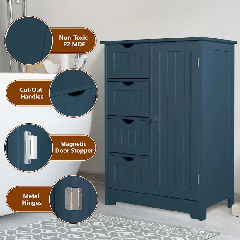 Mobile contenitore da bagno VEIKOUS con 4 cassetti