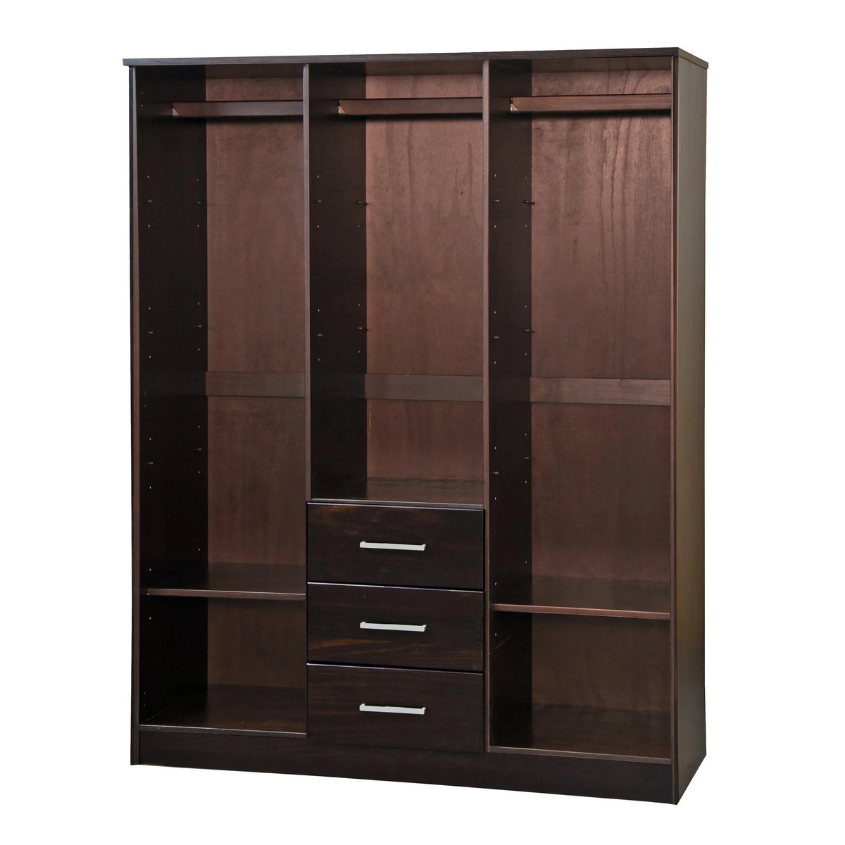 Palace Imports Armadio a 3 ante Cosmo 100% legno massello con ante in legno massello o a specchio