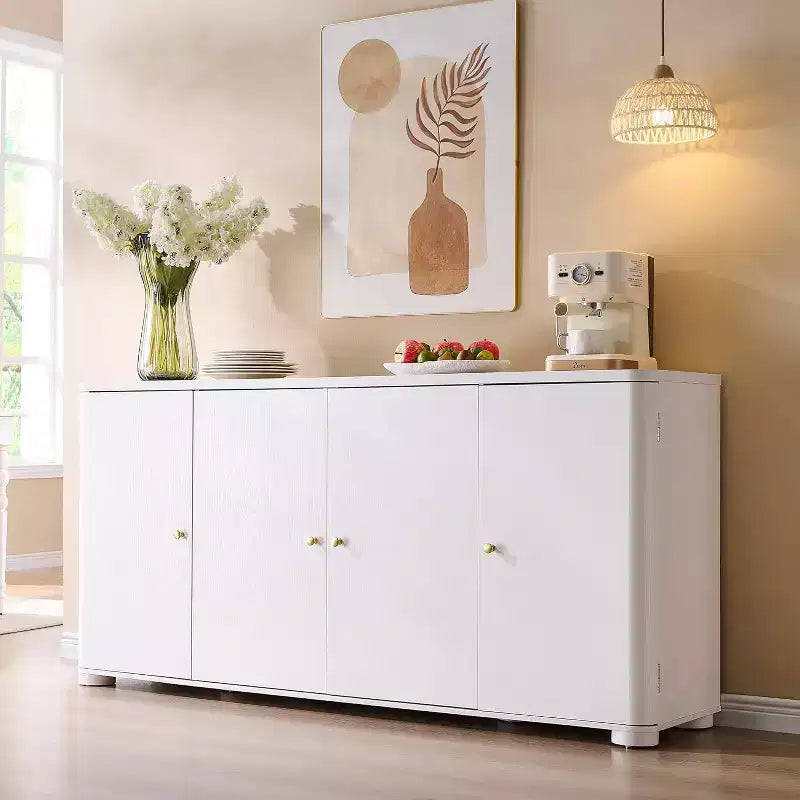 Credenza a Buffet da Cucina con 4 Ante e Ripiani, Credenza Moderna Grande, Mobile Contenitore per Bar Caffè da 66 Pollici