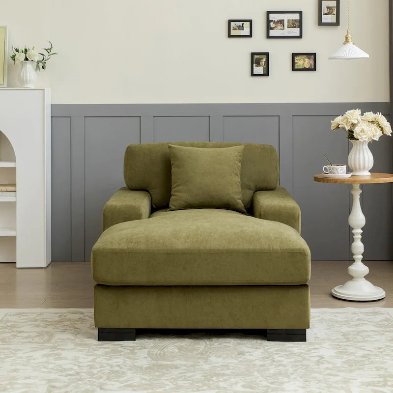 Divano letto chaise longue oversize moderno metà secolo con cuscino