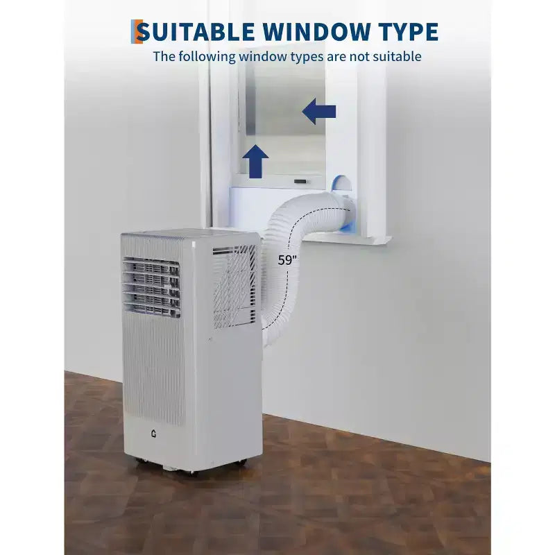 Condizionatori portatili, Flarhetoric 10000 BTU Raffreddamento/Ventilatore/Deumidificatore 3 IN 1 Unità AC portatile per stanze di 52 M², Unità per ambienti a bassa rumorosità