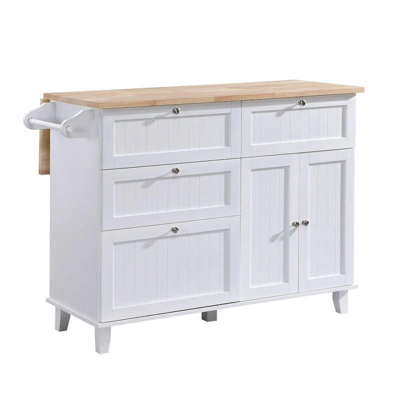 Set da isola per cucina TOPMAX con anta a ribalta e 2 posti a sedere, set tavolo da pranzo con ripiano regolabile, cassetti e portasciugamani