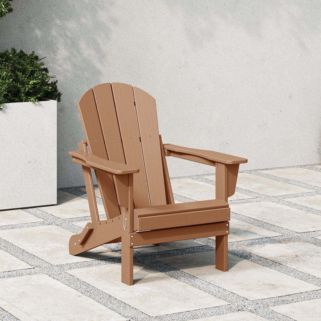 Polytrends Laguna Sedia Adirondack Pieghevole da Esterno per Patio Resistente allo Sbiadimento e alle Intemperie