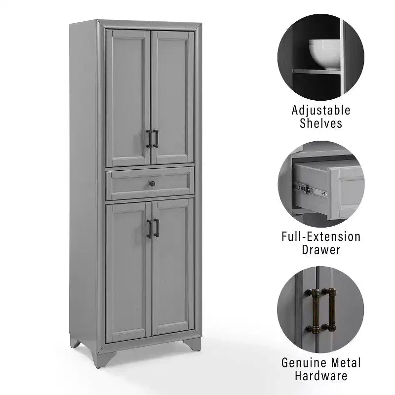 Set Tara 3 pezzi Madia e Dispensa Effetto Invecchiato - Crosley