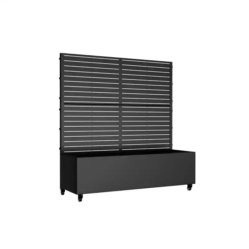 MAYEERTY Fioriera con traliccio in ferro nero, stile classico a persiana, 120x120x40 cm, set da 3 pezzi