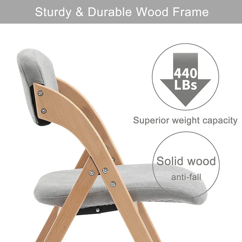 Sedie Pieghevoli Impilabili da Pranzo in Legno con Seduta Imbottita (Set da 4)