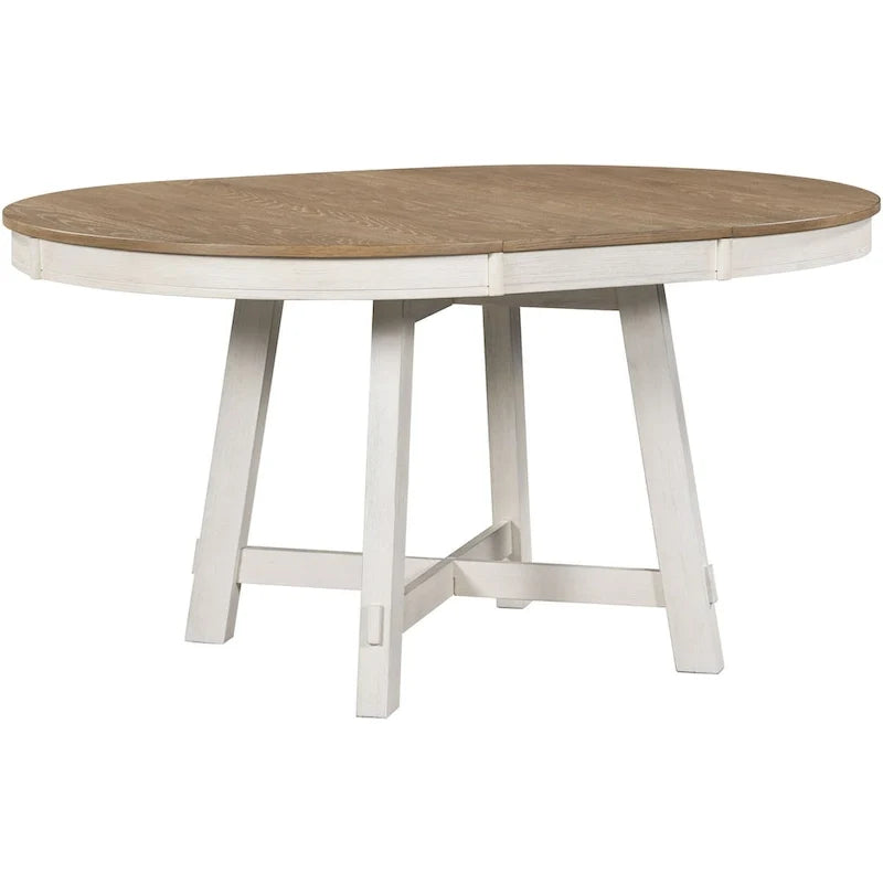 Tavolo da pranzo allungabile rotondo da cascina con 16 inserti in legno per cucina