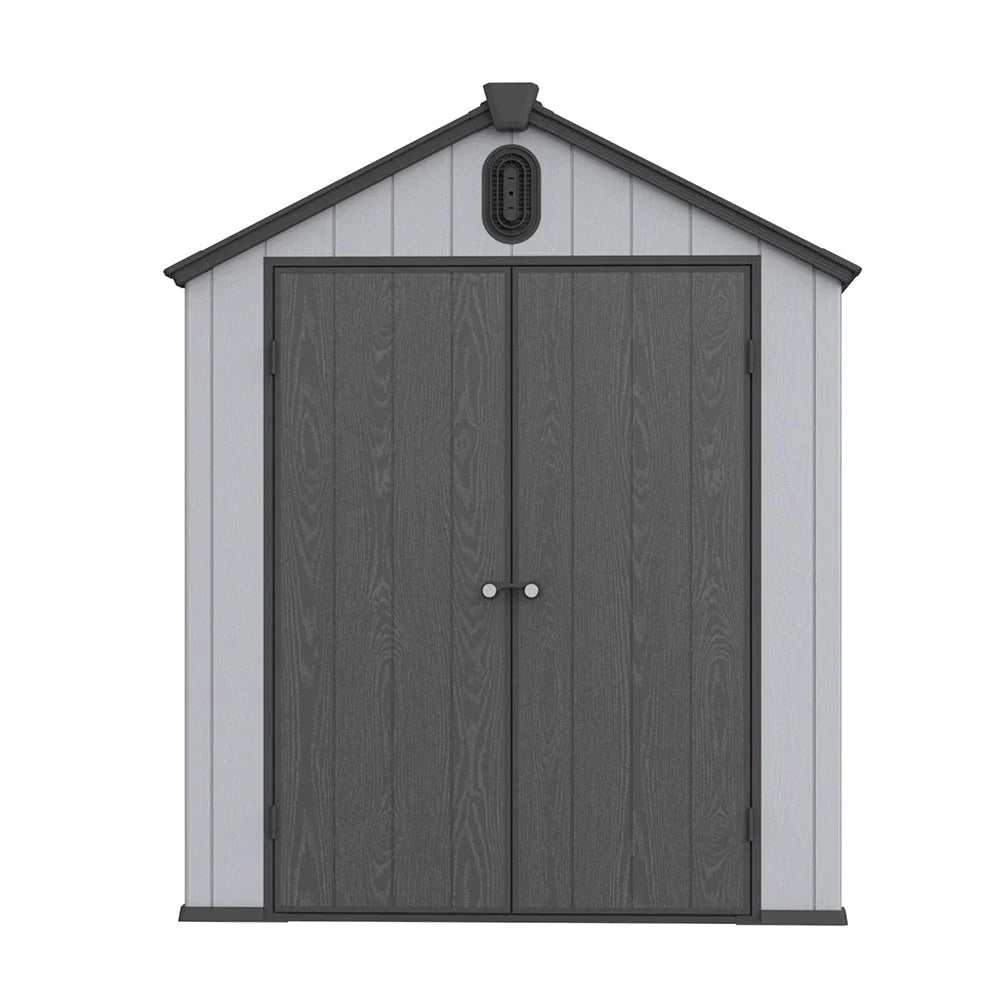 Casetta da giardino in resina per esterni, in plastica, per tutte le stagioni, con pavimento, 6 x 4 piedi/6 x 8 piedi/8 x 6 piedi/8 x 10 piedi, Spire Tool Shed