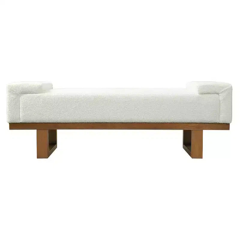 Panca moderna imbottita in bouclé Christopher Knight Home Paulina in legno di Hevea